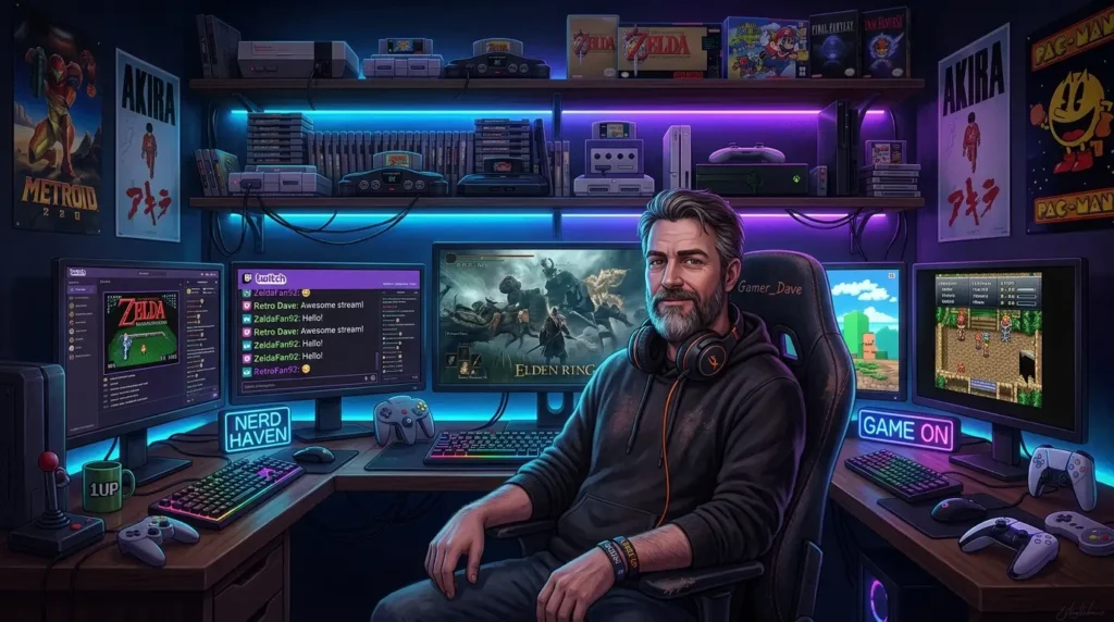 Veteran gamer in room