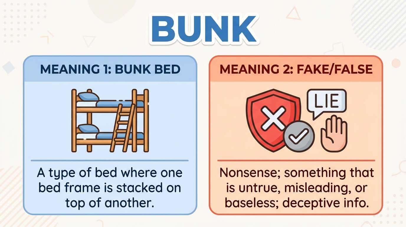 Bunk meaning slang